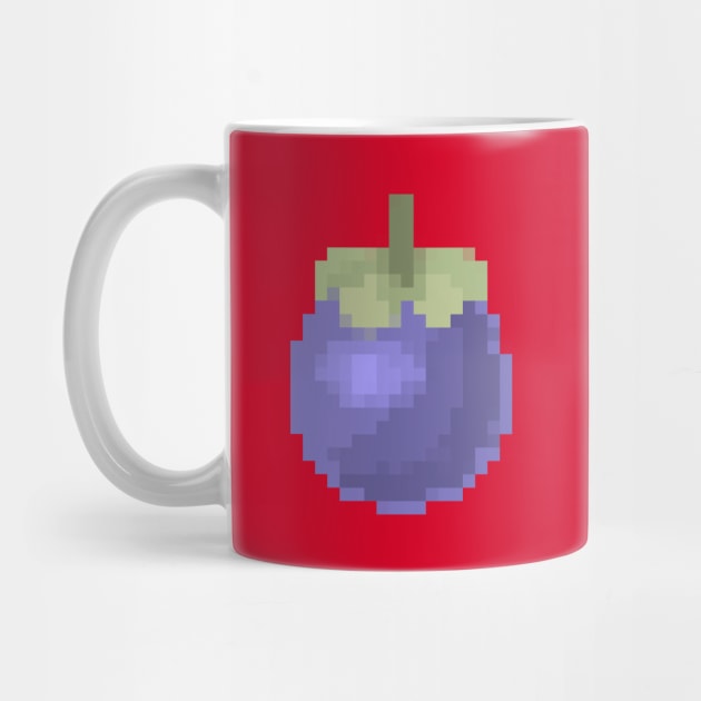 Mangosteen Pixel art, Cute Mangosteen fruit, Thai fruit by Tapood